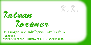 kalman korpner business card